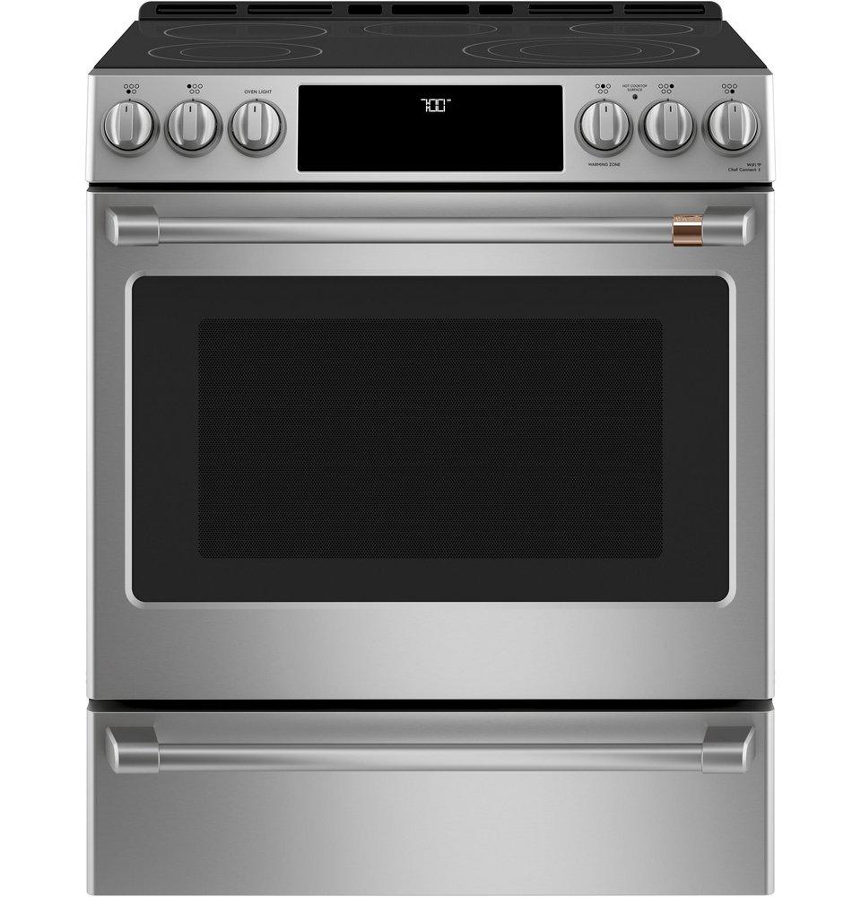 Cafe™ Stainless Steel 29-7/8 in. Electric 5-Burner Radiant Smoothtop Slide-in Range 
