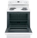 GE&reg; White 30 in. Electric 4-Burner Coil Freestanding Range 