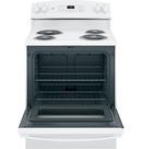 GE&reg; White 30 in. Electric 4-Burner Coil Freestanding Range 