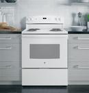 GE&reg; White 30 in. Electric 4-Burner Coil Freestanding Range 