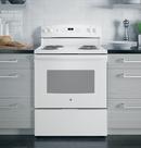 GE&reg; White 30 in. Electric 4-Burner Coil Freestanding Range 