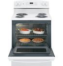 GE&reg; White 30 in. Electric 4-Burner Coil Freestanding Range 