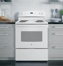 GE&reg; White 30 in. Electric 4-Burner Coil Freestanding Range 