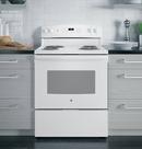 GE&reg; White 30 in. Electric 4-Burner Coil Freestanding Range 