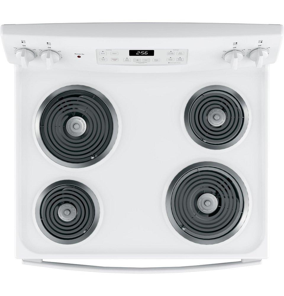 GE® White 30 in. Electric 4-Burner Coil Freestanding Range 