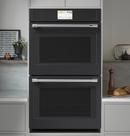 GE Caf&eacute; Matte Black 29-3/4 in. 10 cu. ft. 40A Drop Down Wall Mount Double Oven 