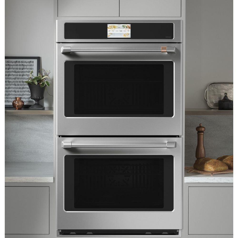 GE Caf&eacute; Stainless Steel 29-3/4 in. 10 cu. ft. Double Oven 