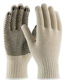Size L Cotton Plastic Glove in Natural White