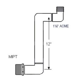 1-1/2 in. MIPT x ACME PVC Swing Joint Assembly