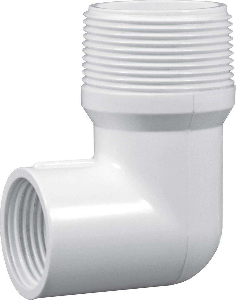 LASCO Fittings White MIPT x ACME PVC Swing Joint Elbow 