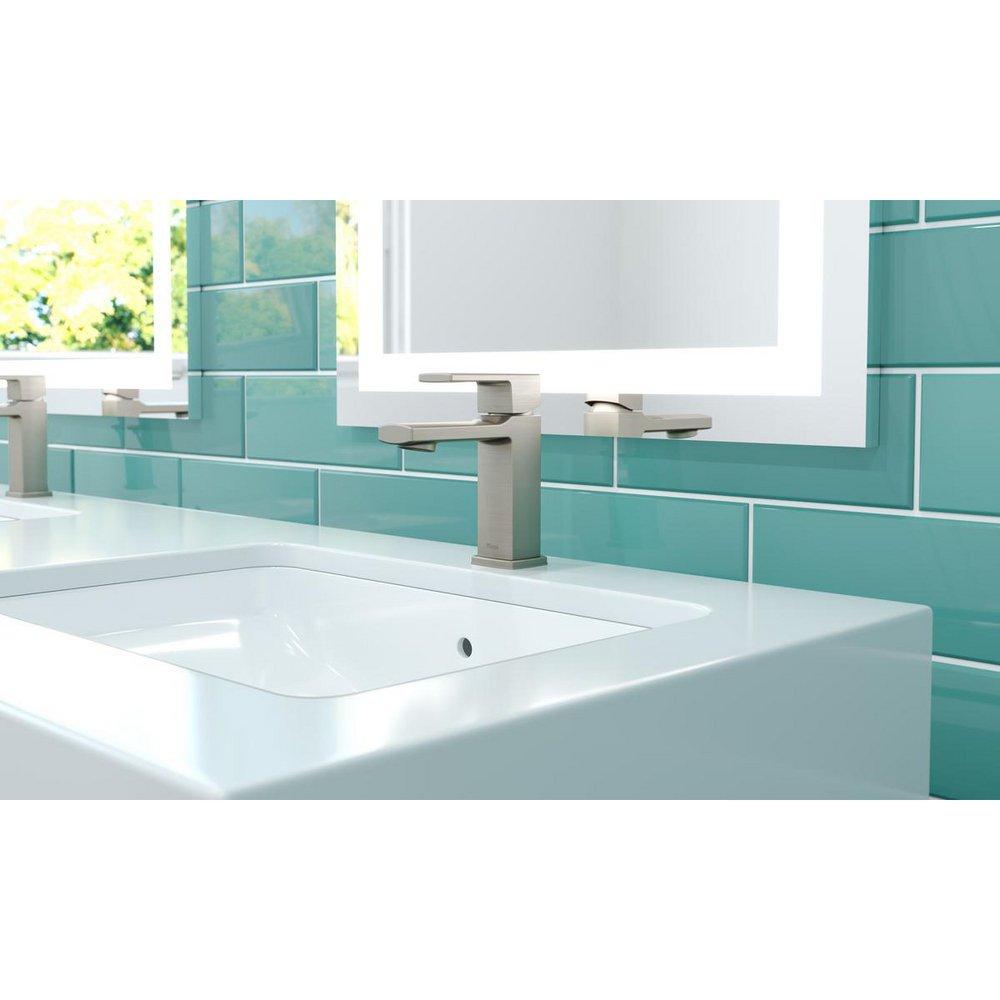 Pfister Brushed Nickel Single Handle Monoblock Bathroom Sink Faucet Lever Handle 