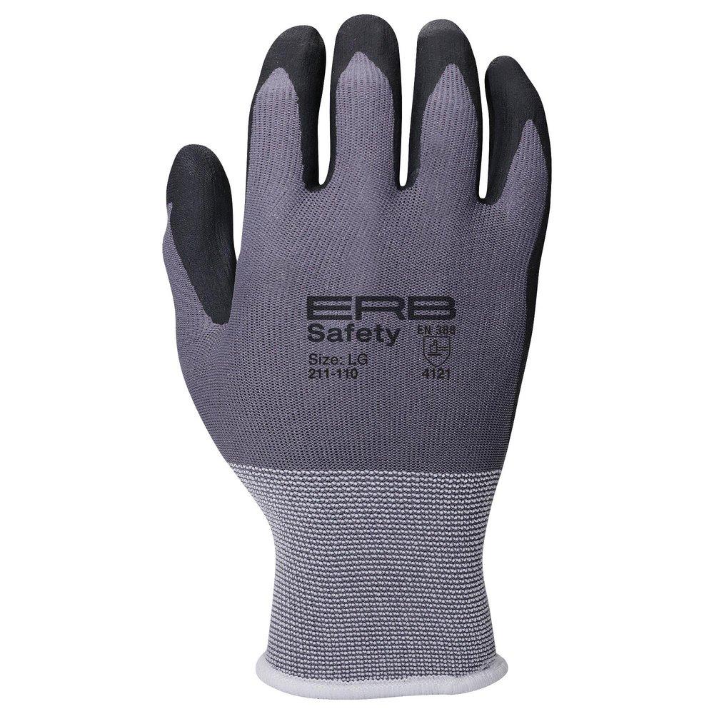 ERB Safety Grey Nylon Abrasion Resistant Gloves in Grey (Pack of 12) 