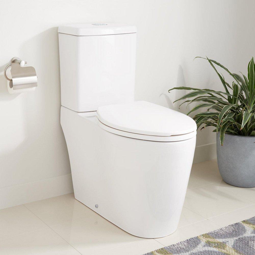 Signature Hardware White 1.28 gpf Elongated Two Piece Toilet 
