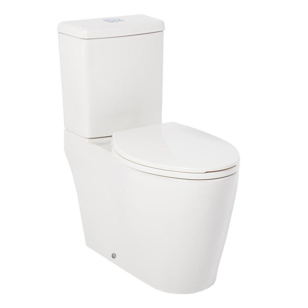 Signature Hardware White 1.28 gpf Elongated Two Piece Toilet 