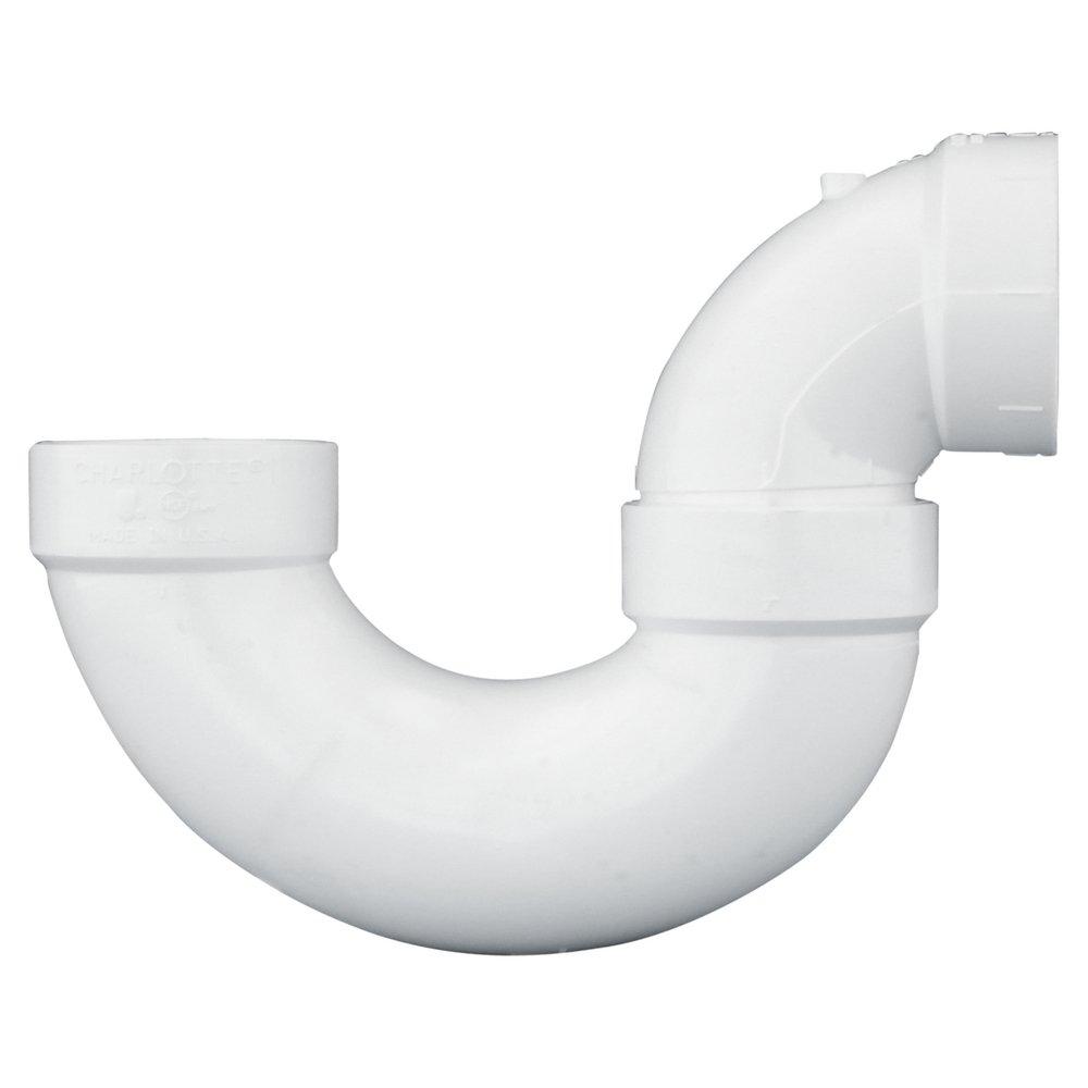 White PVC DWV Low Profile P-Trap 