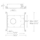 WAC Lighting Black 15.5W 1-Light LED New Construction Shallow Housing 