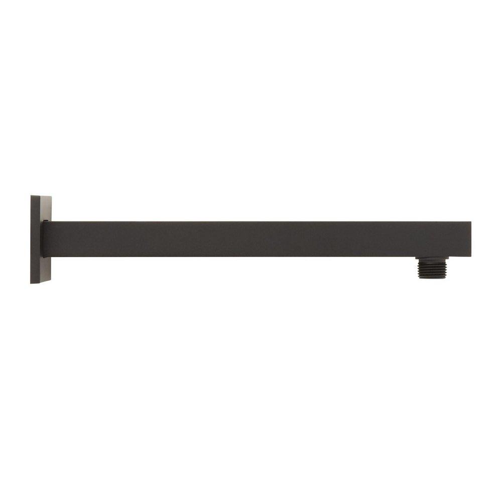Signature Hardware Matte Black 12 in. Square Wall Mount Wall Arm with Escutcheon 