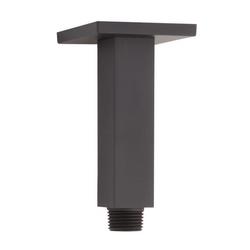 4 in. Square Ceiling Mount Shower Arm with Escutcheon in Matte Black