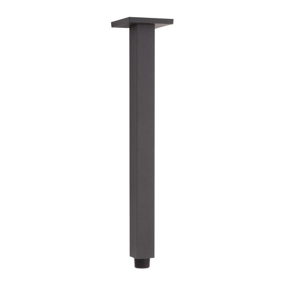 Signature Hardware Matte Black 12 in. Ceiling Mount Shower Arm with Escutcheon 