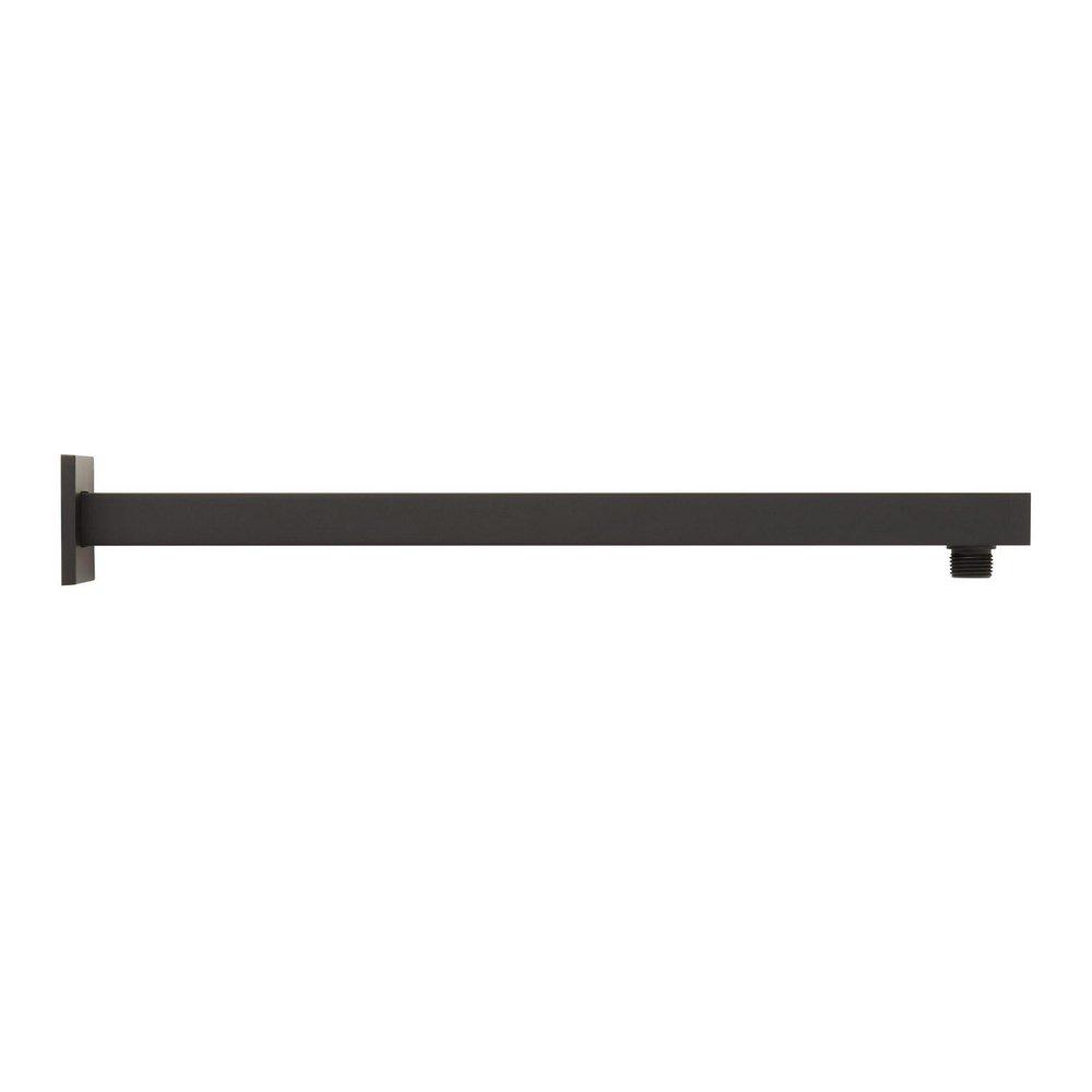 Signature Hardware Matte Black 18 in. Square Wall Mount Shower Arm with Escutcheon 
