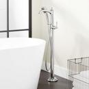1.8 gpm Floor Mount Tub Filler Faucet with Single Lever Handle in Brushed Nickel