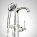 Signature Hardware Brushed Nickel 1.8 gpm Floor Mount Tub Filler Faucet with Single Lever Handle 