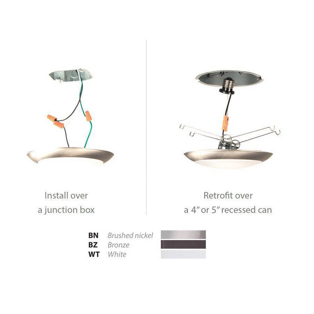 WAC Lighting White 12W 1-Light LED Disk Ceiling Light 