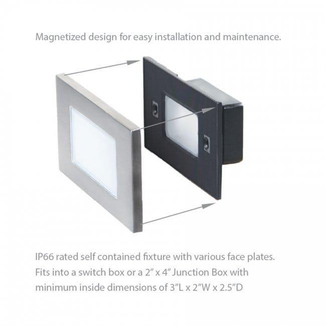 WAC Lighting Black 22W 1-Light LED Step and Wall Light 