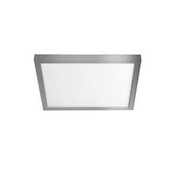 15W 1-Light Square Flush Mount Ceiling Fixture in Brushed Nickel