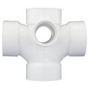 White PVC DWV Double Sanitary Tee with 2 