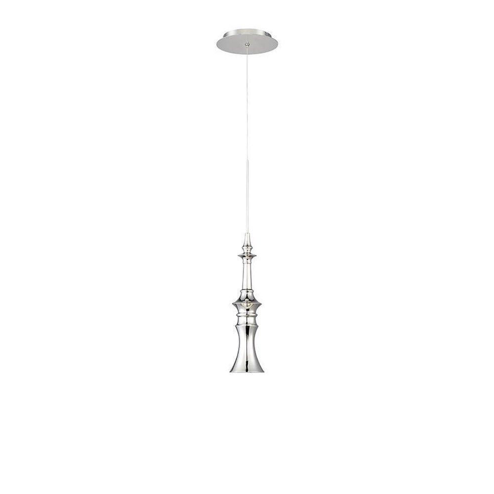 Polished Nickel HOOKAH 14IN LED SINGLE LIGHT PENDANT 3000K IN POLISHED NICKEL 