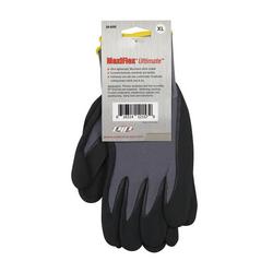 L Size Nylon and Lycra&reg; Gloves with Nitrile Coated Grip in Black and Grey