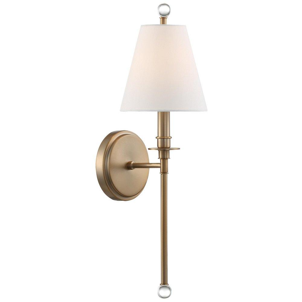 Crystorama Aged Brass 60W 1-Light Candelabra E-12 Incandescent Wall Sconce 