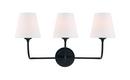 60W 3-Light Candelabra E-12 Incandescent Vanity Fixture in Black Forged