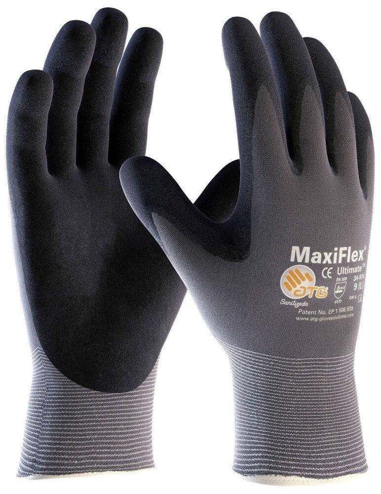 ATG&reg; Black Nitrile Coated Nylon and Lycra Seamless Gloves (Pack of 12) 