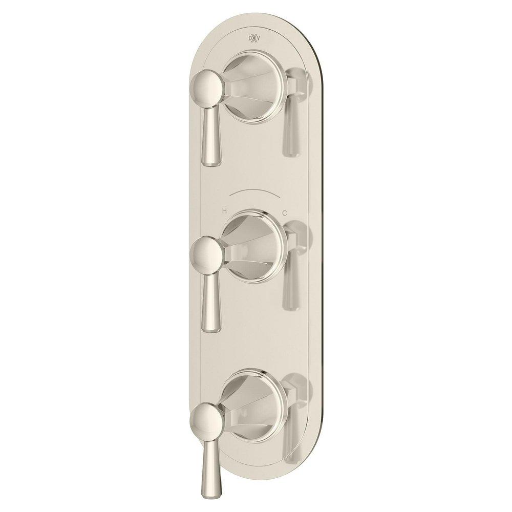 DXV Platinum Nickel Three Handle Shower Faucet (Trim Only) 