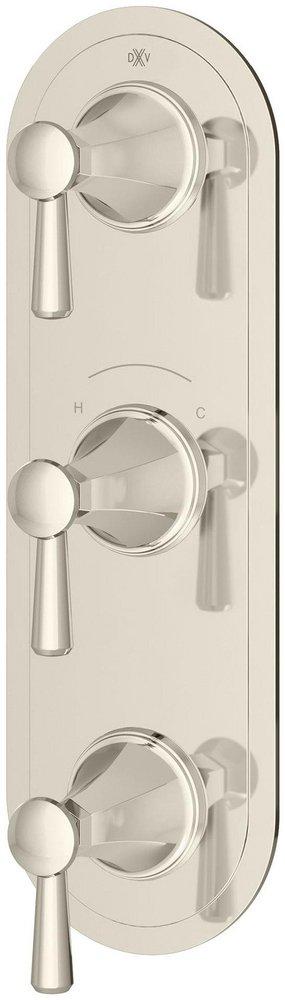DXV Platinum Nickel Three Handle Shower Faucet (Trim Only) 