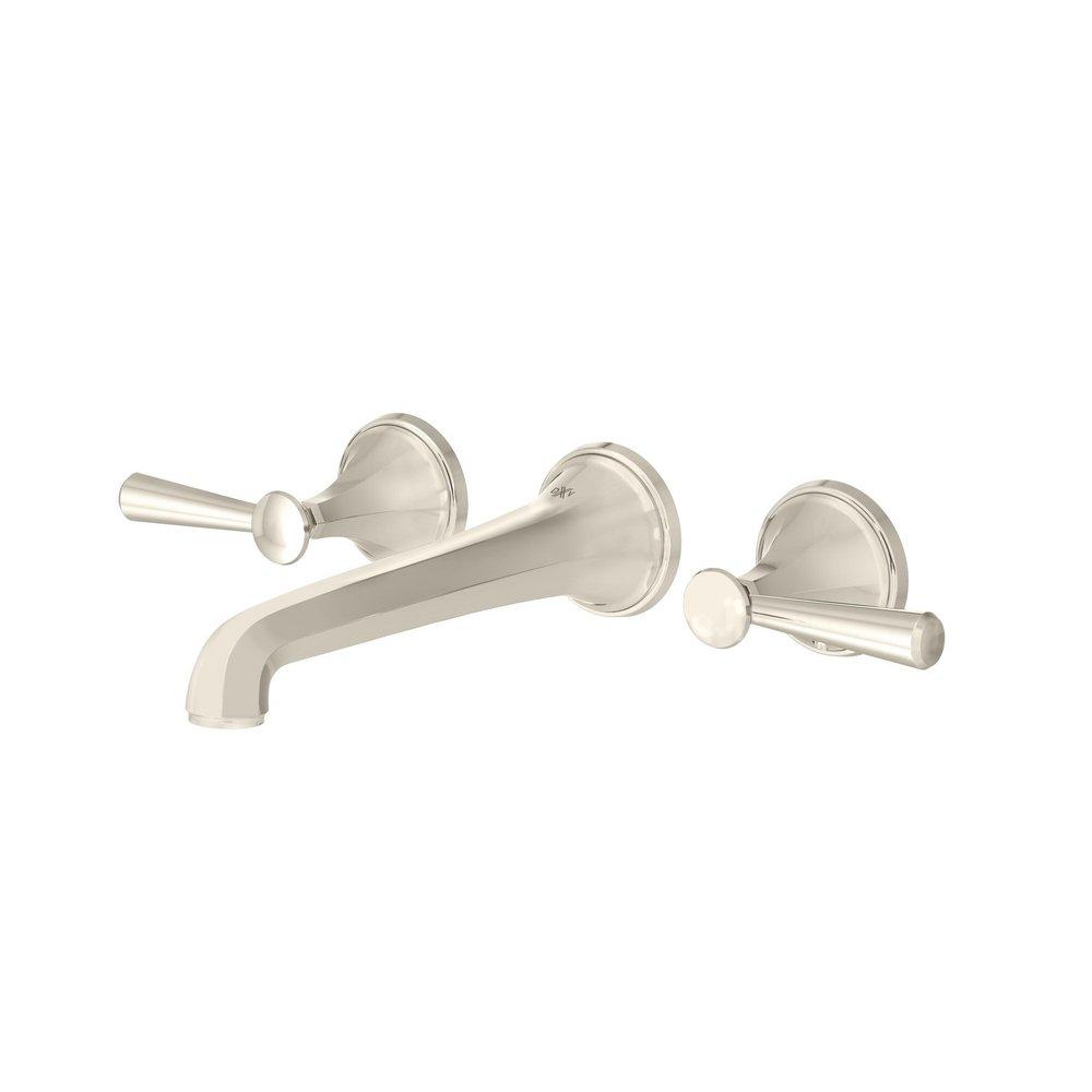 DXV Platinum Nickel Two Handle Wall Mount Bathroom Sink Faucet Lever Handle 
