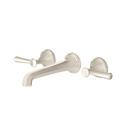 DXV Platinum Nickel Two Handle Wall Mount Bathroom Sink Faucet Lever Handle 