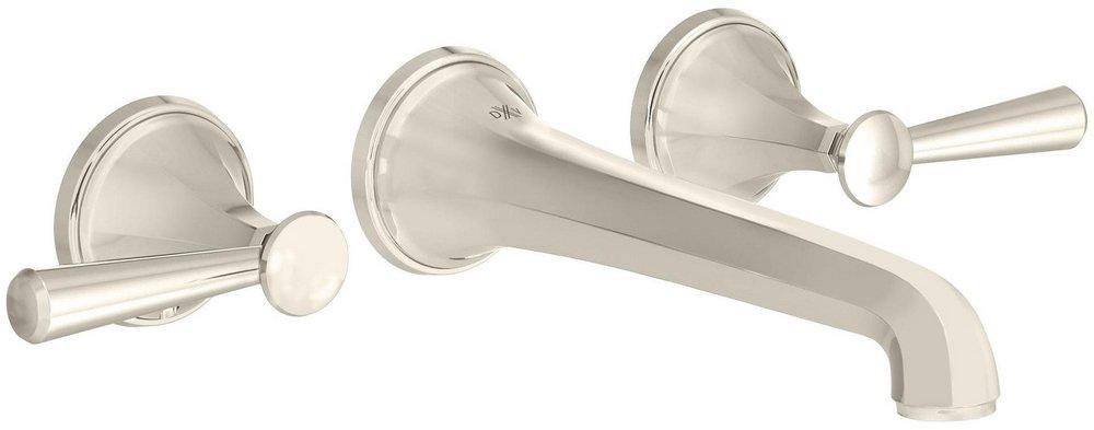 DXV Platinum Nickel Two Handle Wall Mount Bathroom Sink Faucet Lever Handle 