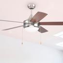 Westcraft Brushed Chrome 52 in. 5-Blade Ceiling Fan with Integrated LED Light Kit 