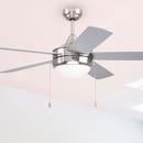 Westcraft Brushed Chrome 52 in. 5-Blade Ceiling Fan with Integrated LED Light Kit 