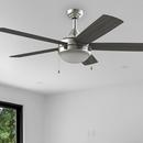 Westcraft Brushed Chrome 52 in. 5-Blade Ceiling Fan with Integrated LED Light Kit 