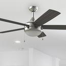Westcraft Brushed Chrome 52 in. 5-Blade Ceiling Fan with Integrated LED Light Kit 
