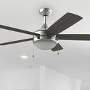 Westcraft Brushed Chrome 52 in. 22W 120V 5-Blade Ceiling Fan with Integrated LED Light Kit 