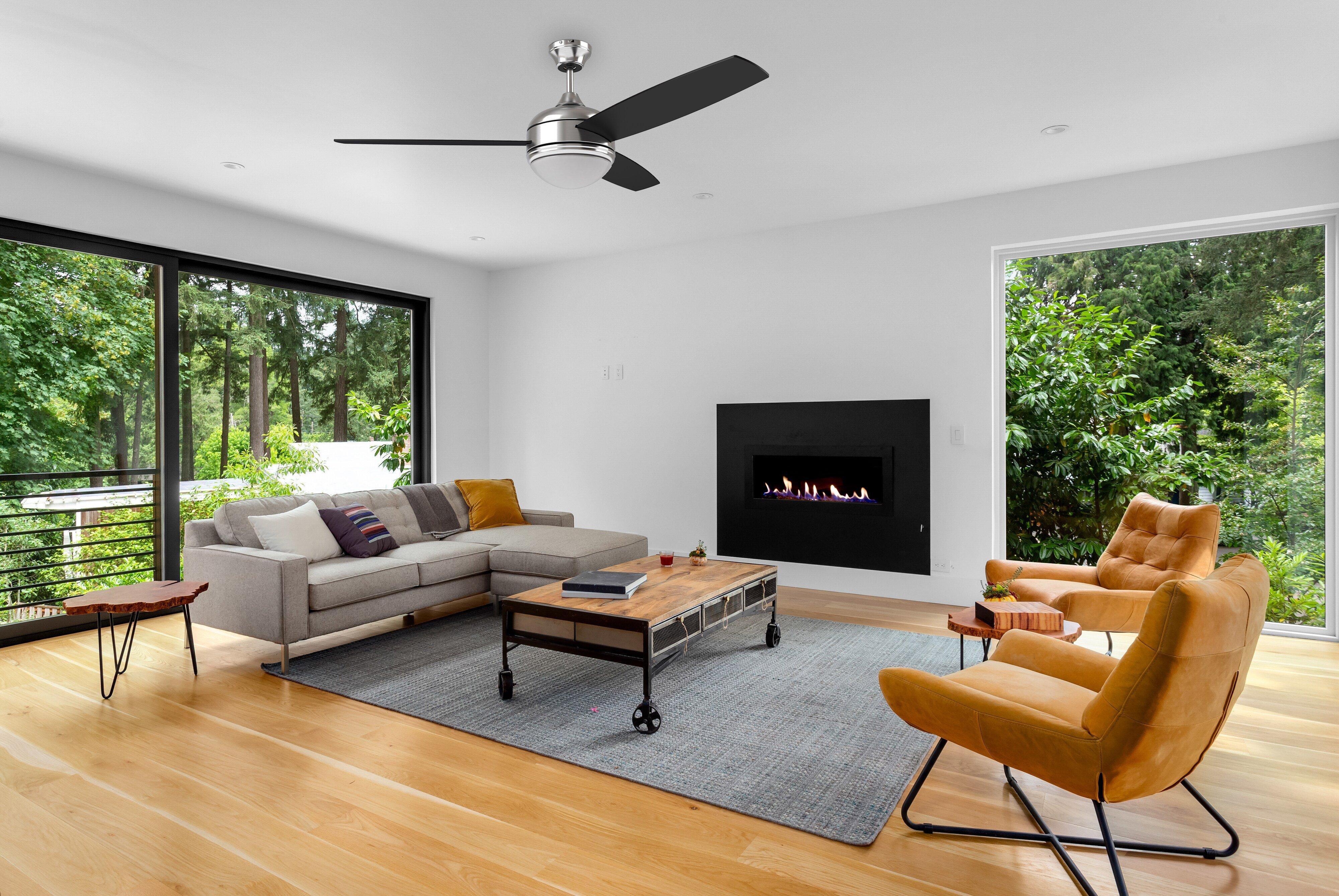 Westcraft Brushed Nickel 52 in. 22W 120V 3-Blade Ceiling Fan with Integrated LED Light Kit 