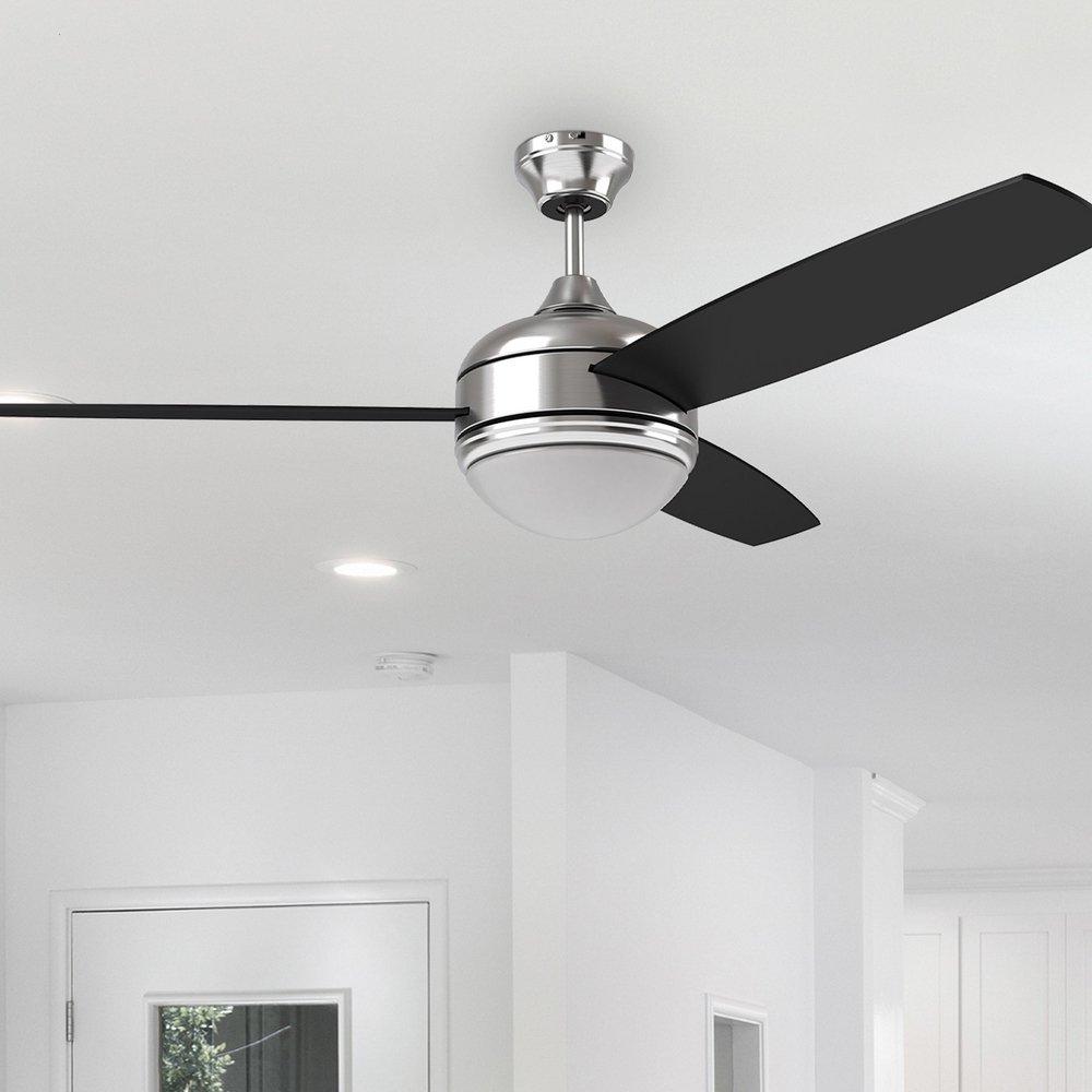 Westcraft Brushed Nickel 52 in. 22W 120V 3-Blade Ceiling Fan with Integrated LED Light Kit 