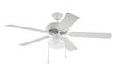 52 in. 5-Blade Ceiling Fan with LED Light Kit in White