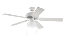 Westcraft White 52 in. 6.5W 120V 5-Blade Ceiling Fan with LED Light Kit 