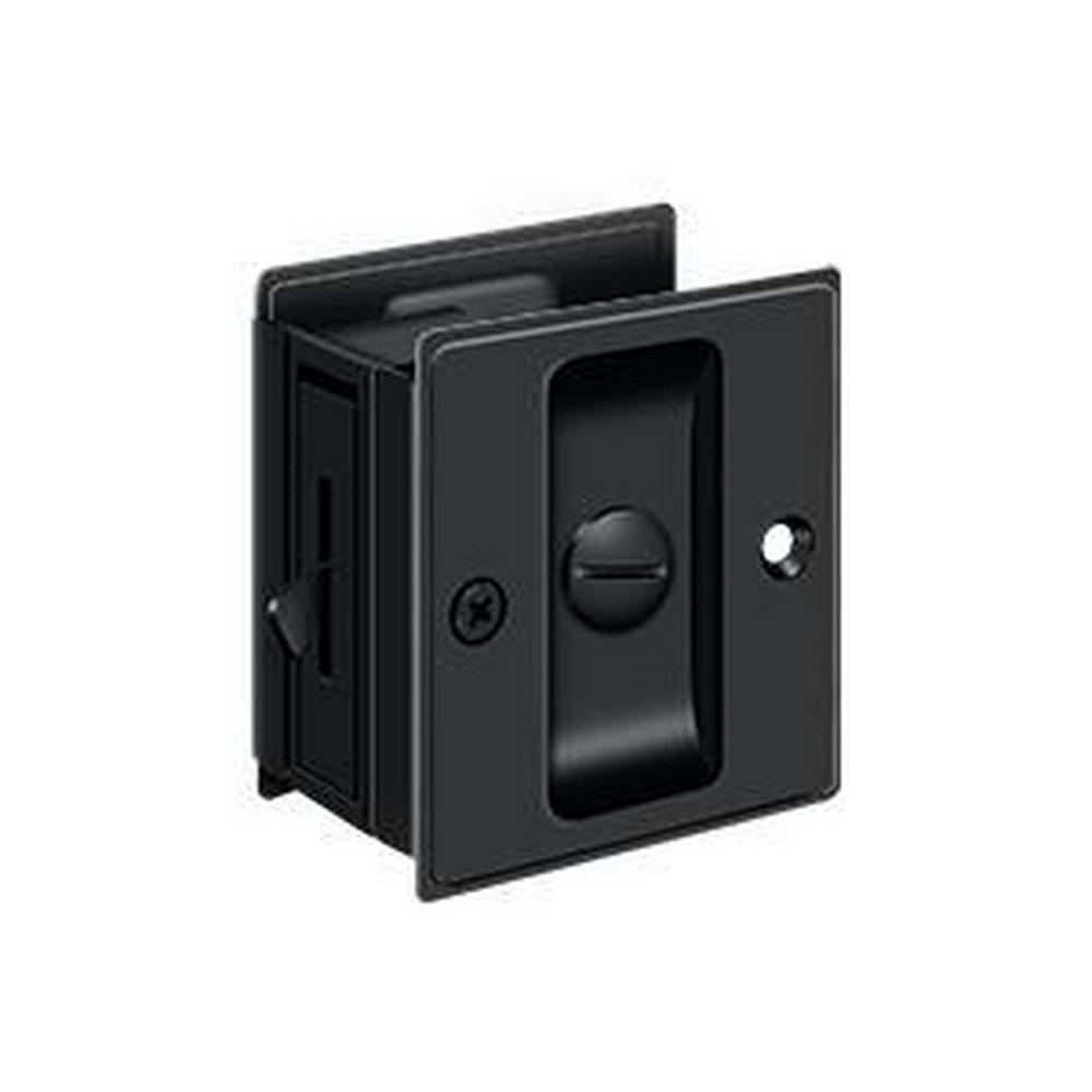 Deltana Enterprises Matte Black Sliding pull Pocket Privacy Door Lock 